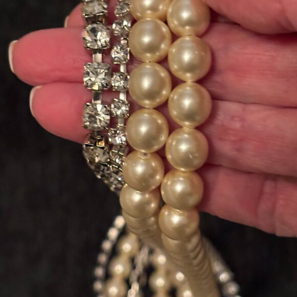 Faux Pearl and Rhinestone Adjustable Belt - Picture 13 of 13